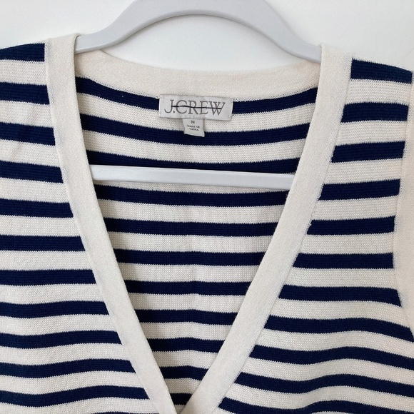 NWOT J. Crew Emilie Sweater-Vest in Navy/Cream Stripe - M - Picture 3 of 6
